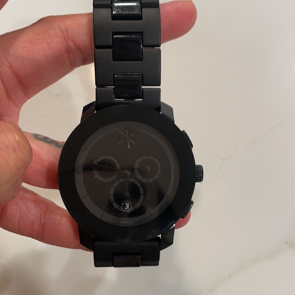Movado BOLD Large chronograph, 43.5 mm black.